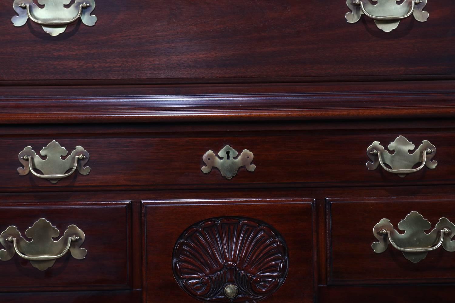 Chippendale Style Chest-on-Chest Mahogany Highboy by Henkel Harris, 20th Century 4