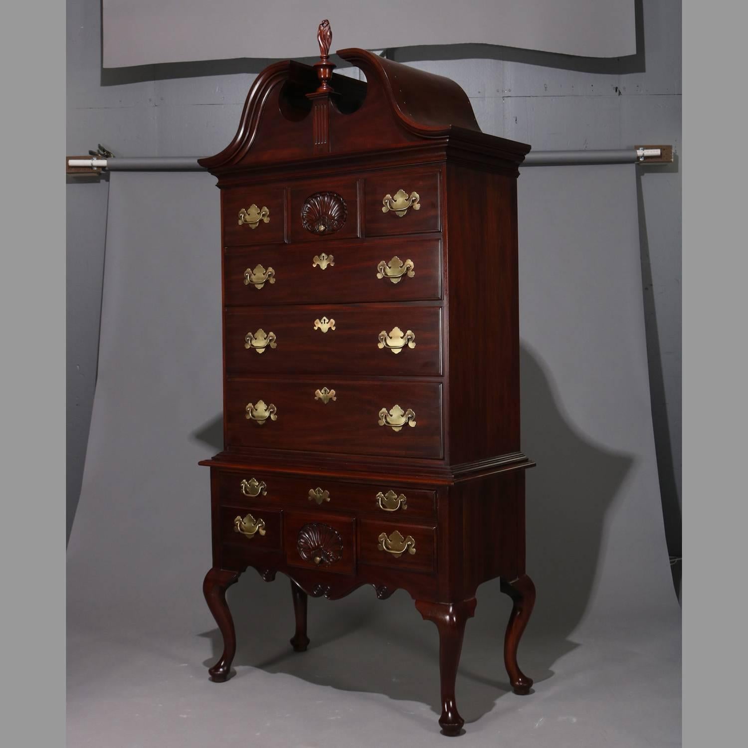 Chippendale Style Chest-on-Chest Mahogany Highboy by Henkel Harris, 20th Century 11