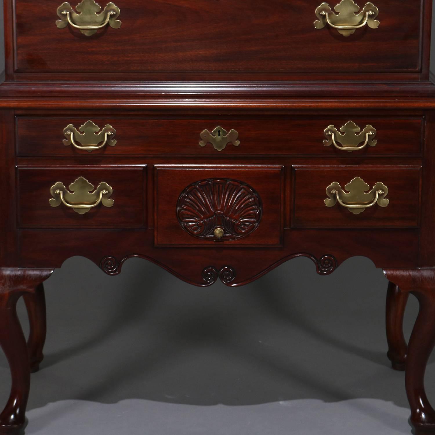 Chippendale Style Chest-on-Chest Mahogany Highboy by Henkel Harris, 20th Century 1