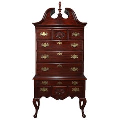 Chippendale Style Chest-on-Chest Mahogany Highboy by Henkel Harris, 20th Century