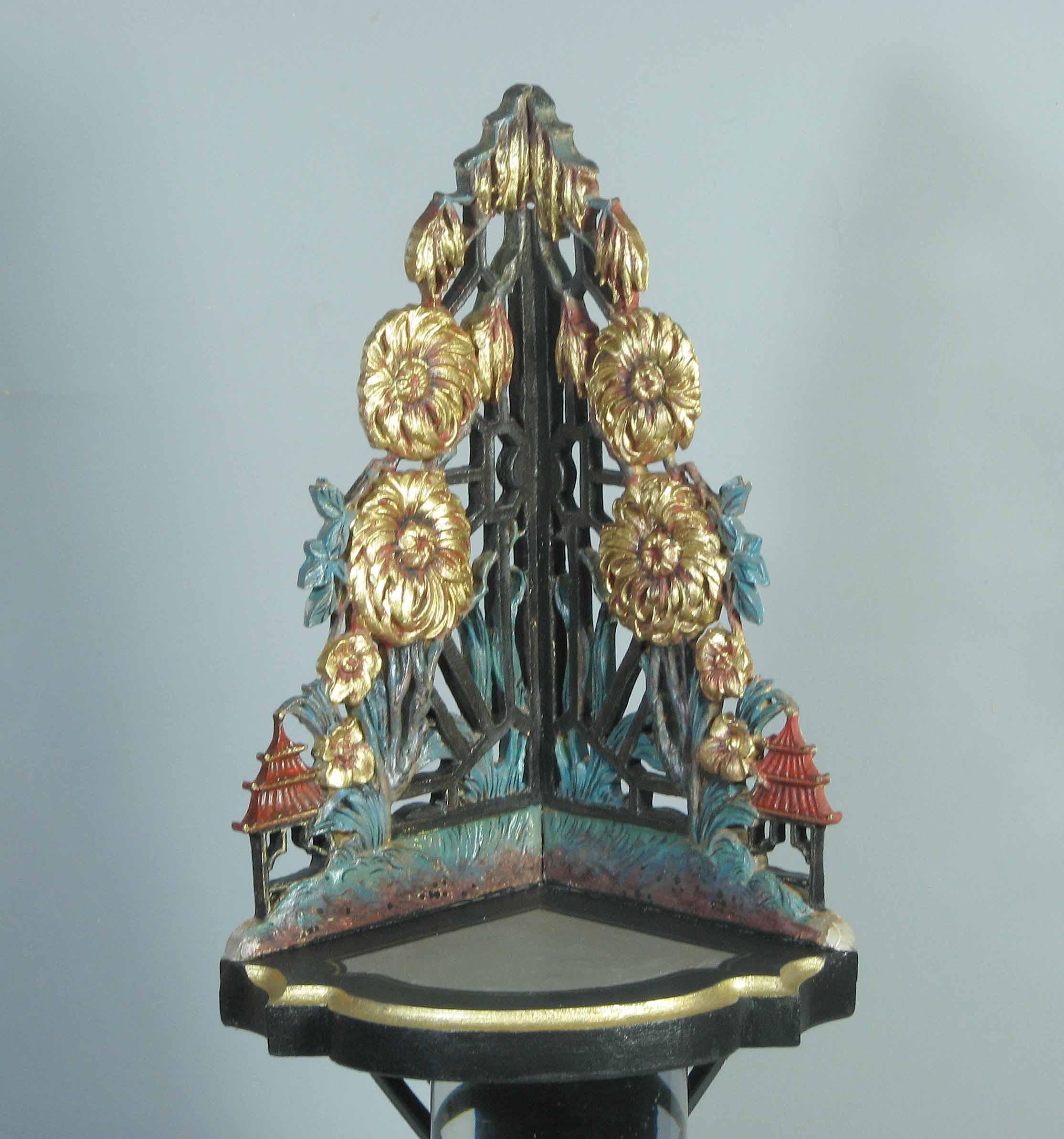 Hand-Crafted Chippendale Style Chinoiserie Composition & Hanging Corner Shelf or Bracket For Sale