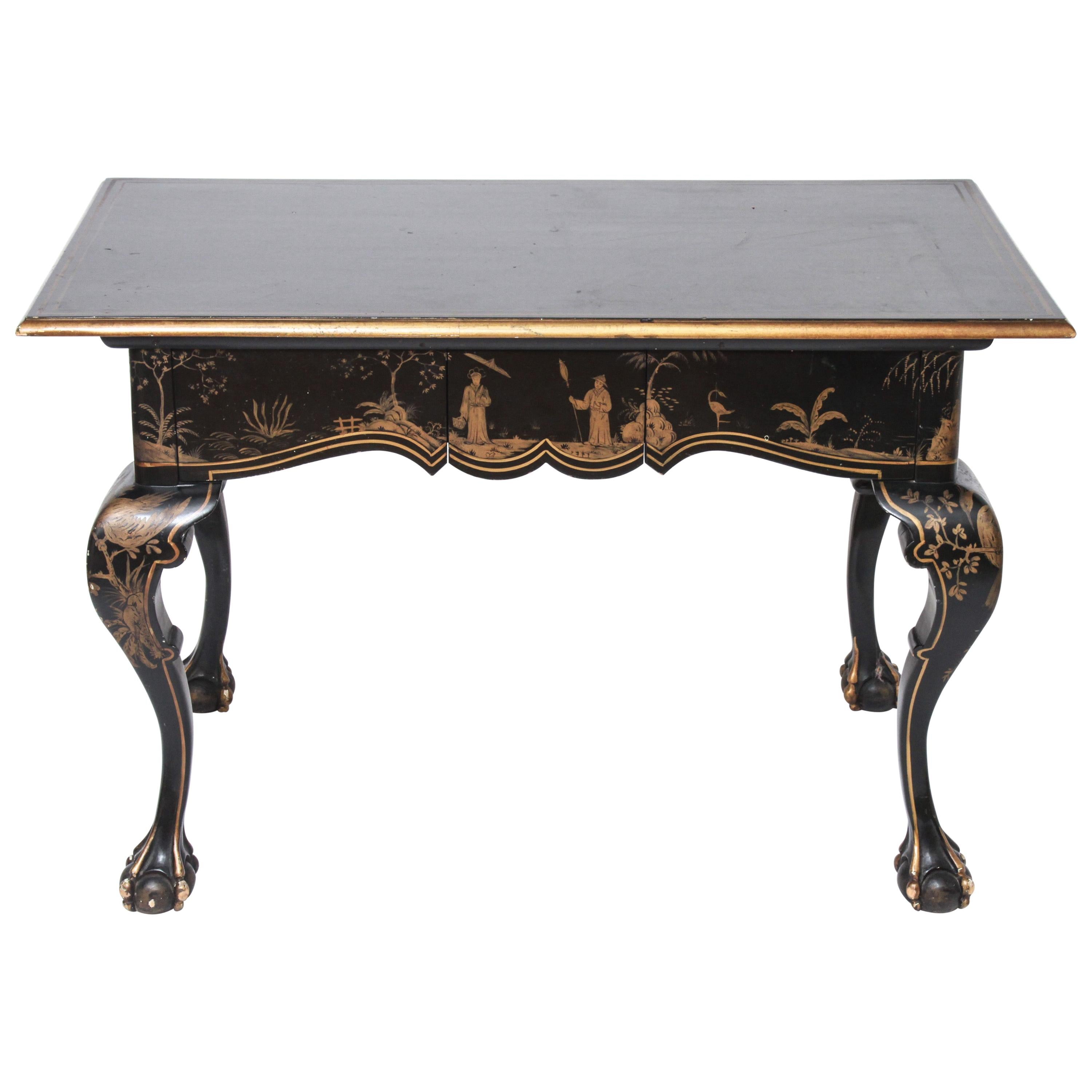 Chippendale Style Chinoiserie Lacquered Desk