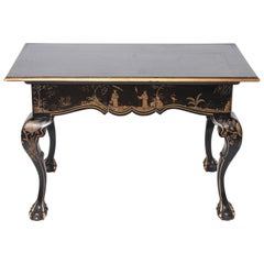 Vintage Chippendale Style Chinoiserie Lacquered Desk