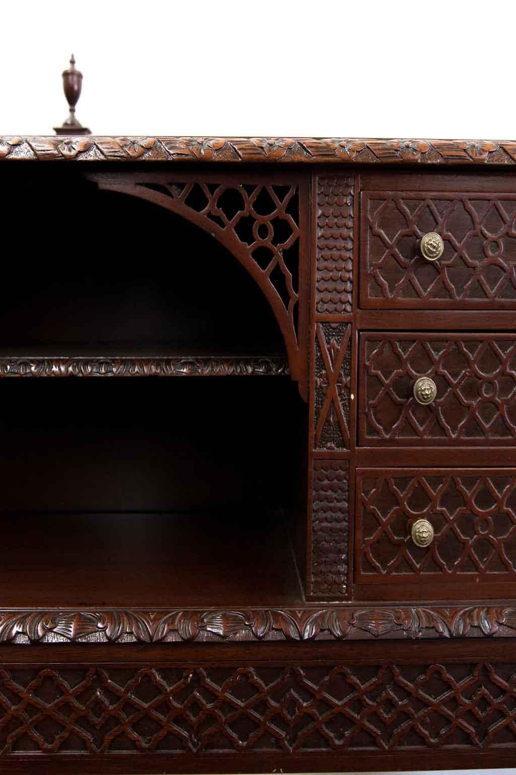 Hand-Carved Chippendale Style Console Table