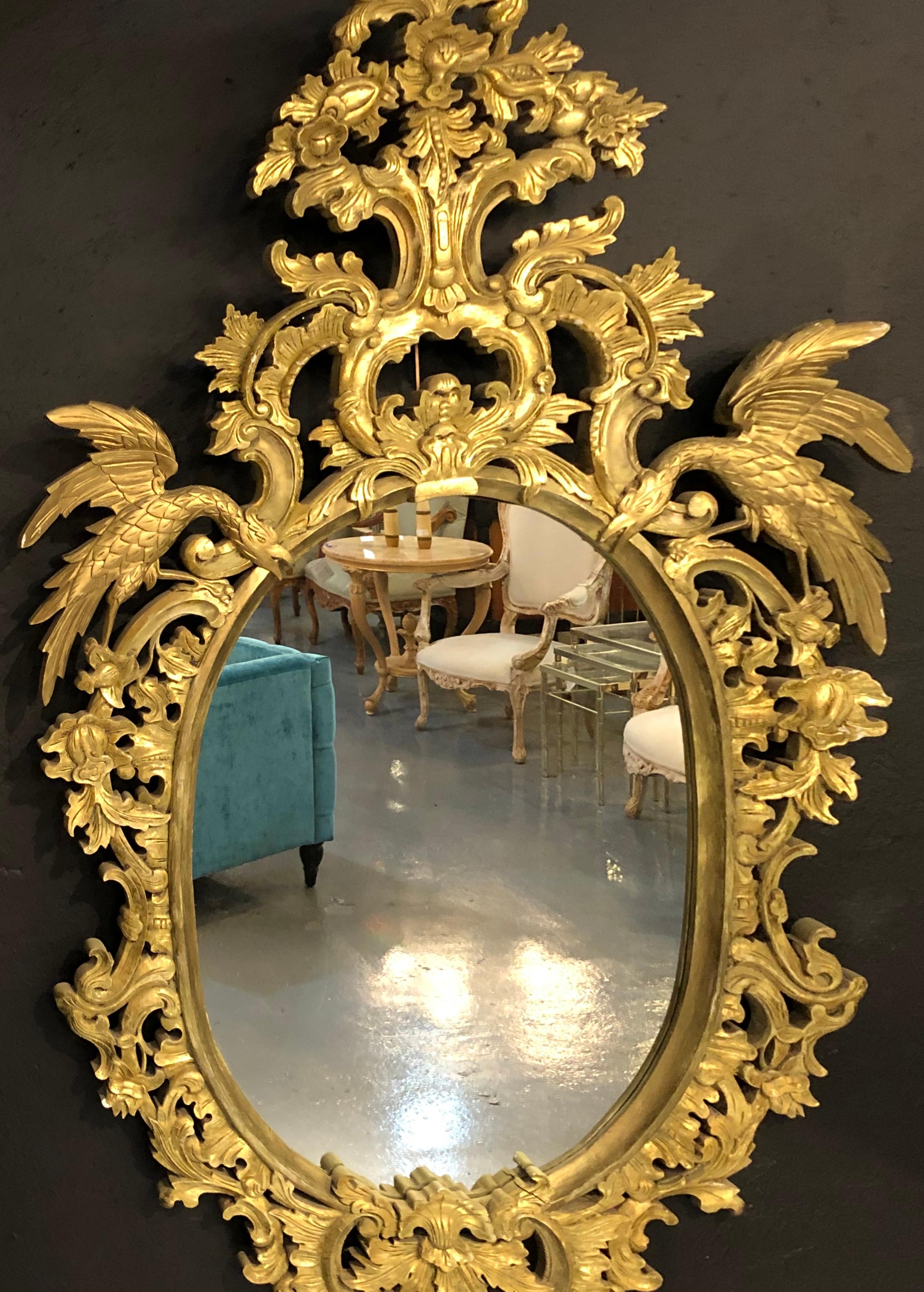 Chippendale Style Console, Wall or over the Mantle Mirrors, a Pair Italian For Sale 3