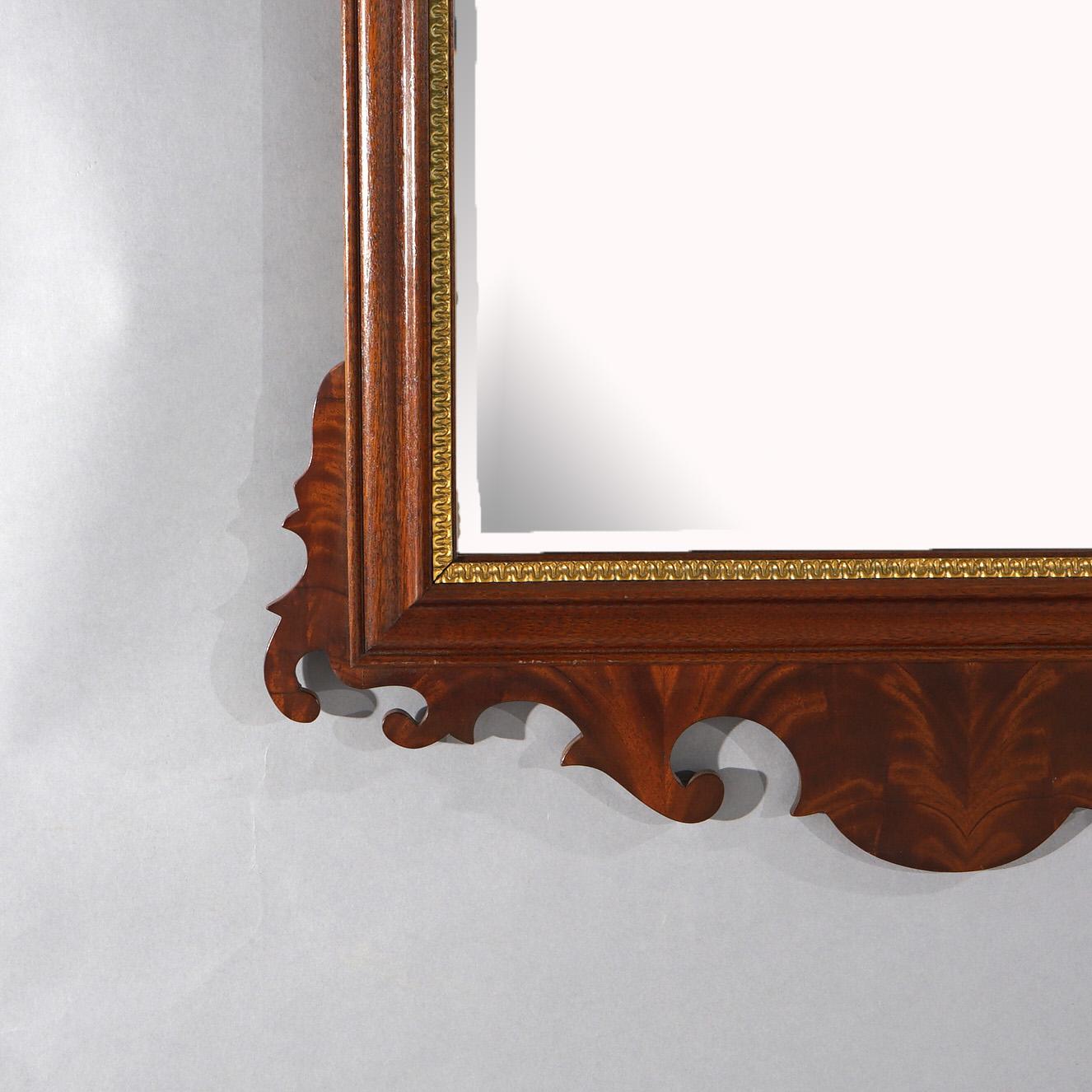 20th Century Chippendale Style Council Mahogany & Giltwood Wall Mirror 20thC For Sale