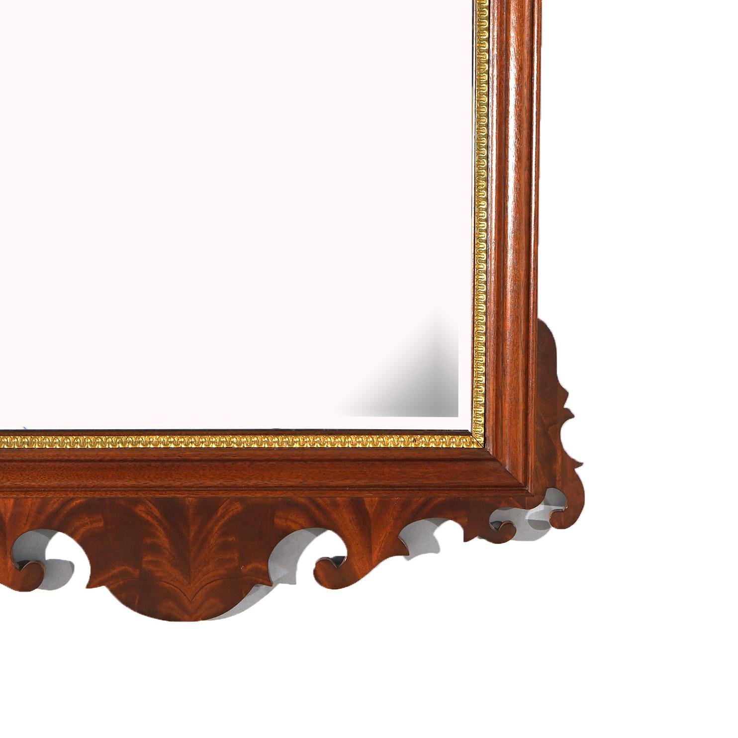 Chippendale Style Council Mahogany & Giltwood Wall Mirror 20thC For Sale 1