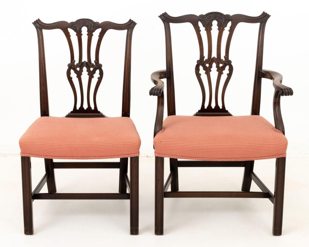 Chippendale Style Dining Chairs, 8 In Good Condition For Sale In Astoria, NY