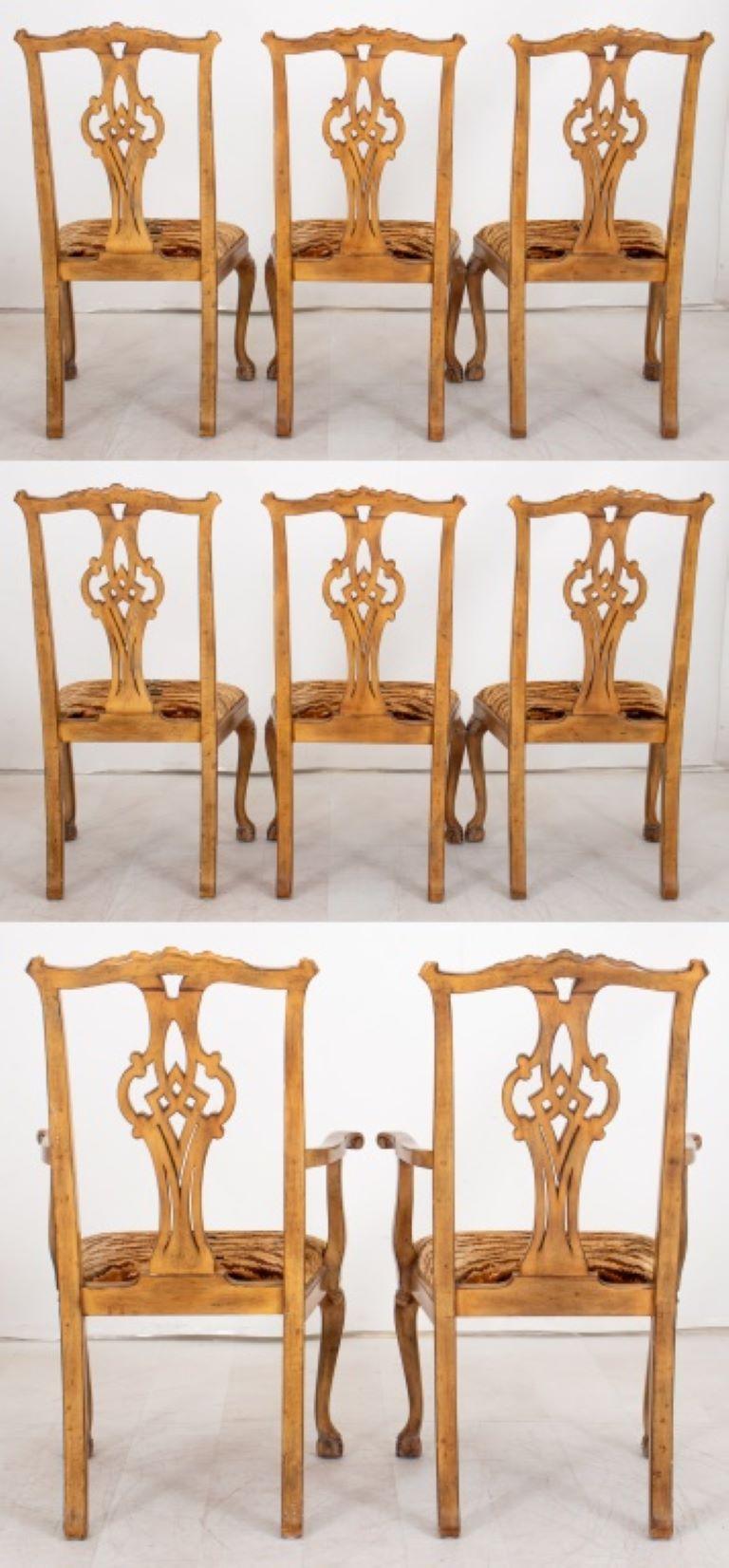 Chippendale Style Dining Chairs, 8 For Sale 2