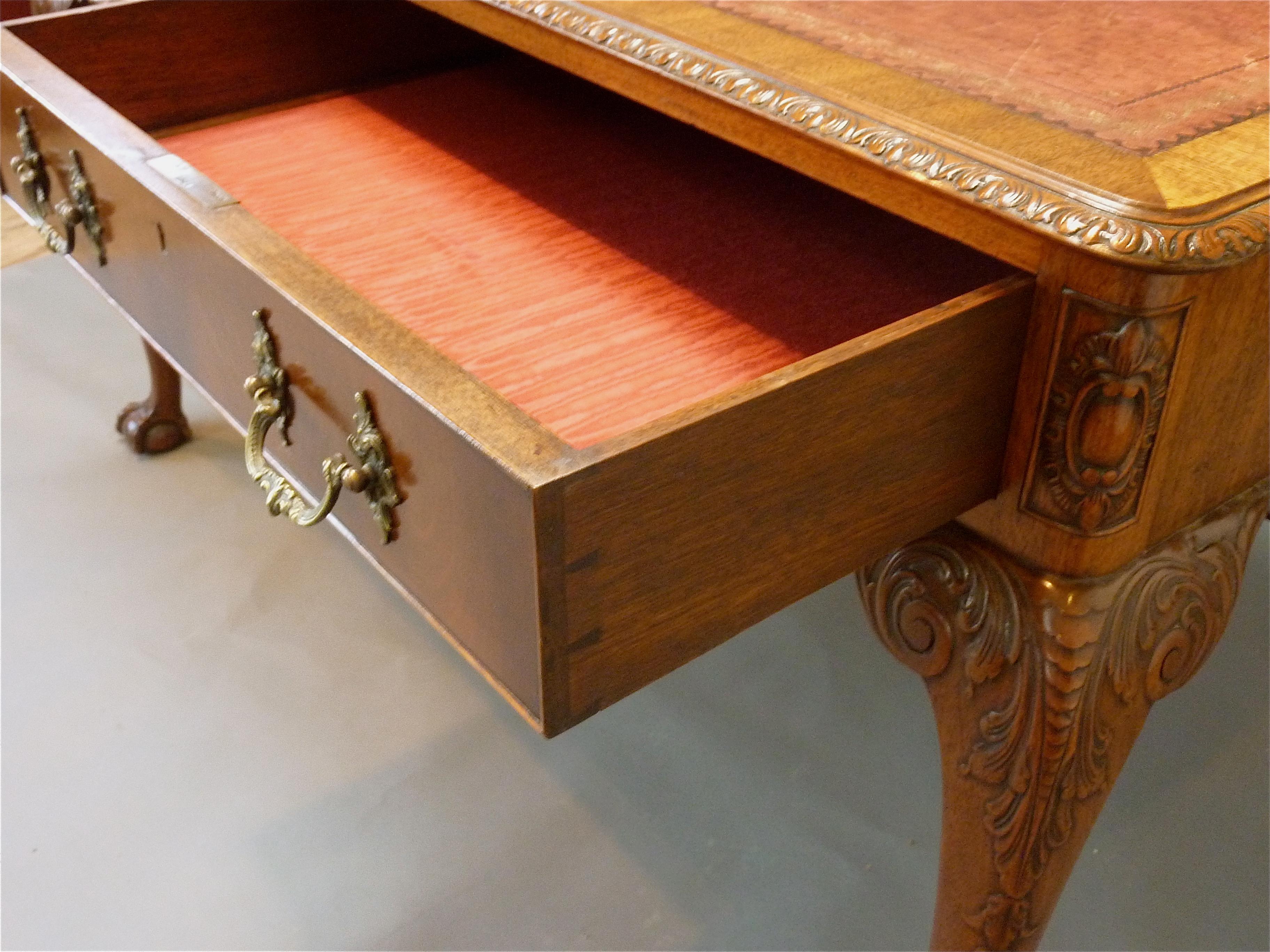 “Chippendale” Style English Writing Table In Excellent Condition In Middleburg, VA
