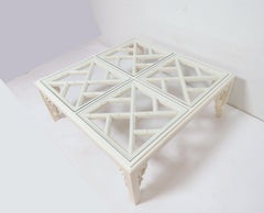 Chippendale Style Faux Bamboo Coffee Table With Elephant Corbels, circa 1970s