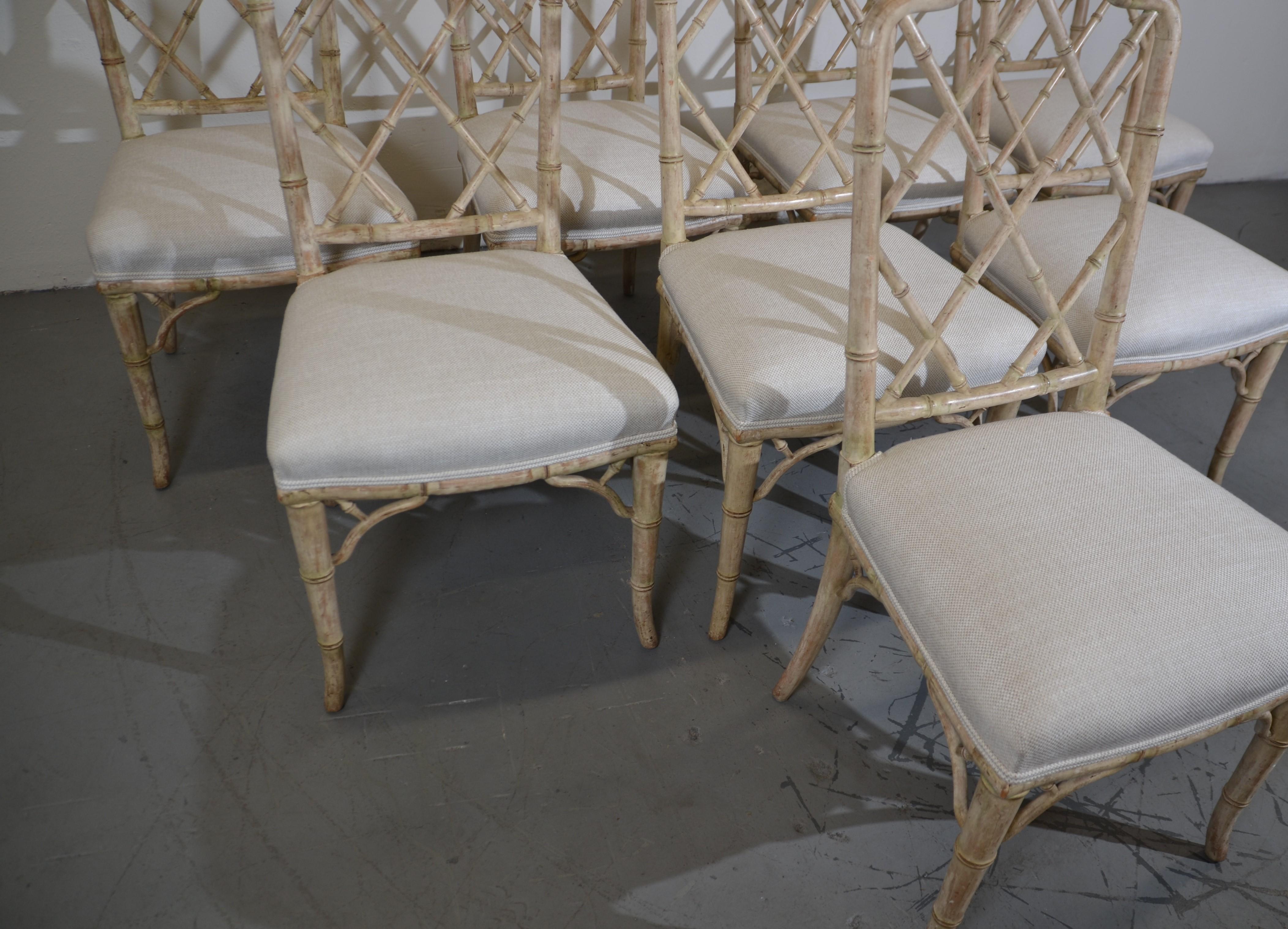 Chippendale Style FauxBamboo Dining Chairs Set of 8 at 1stDibs