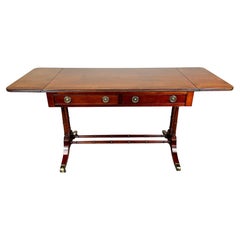 Vintage Chippendale Style Faux Bamboo Drop Leaf Desk or Dining Table