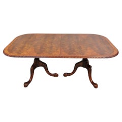 Used Chippendale Style Flame Mahogany Ball and Claw Dining Room Table w/ 2 Leaves