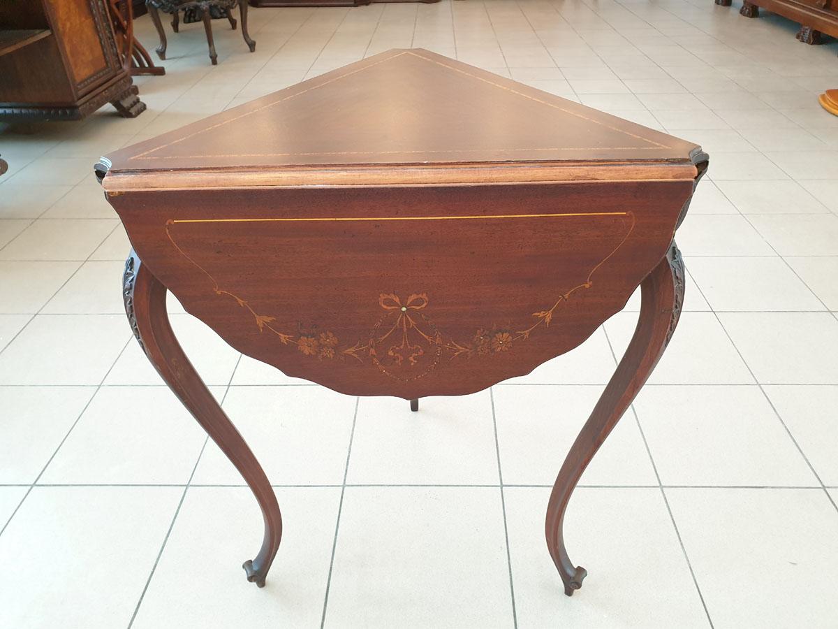 European Chippendale Style Folding Top Table in Unusual Shape For Sale
