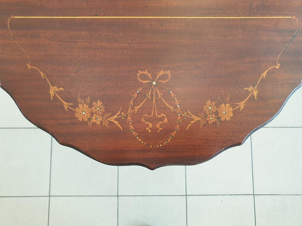 Chippendale Style Folding Top Table in Unusual Shape For Sale 2