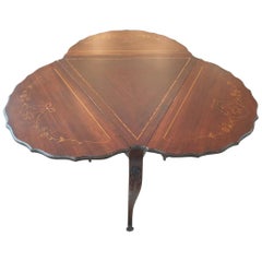 Chippendale Style Folding Top Table in Unusual Shape