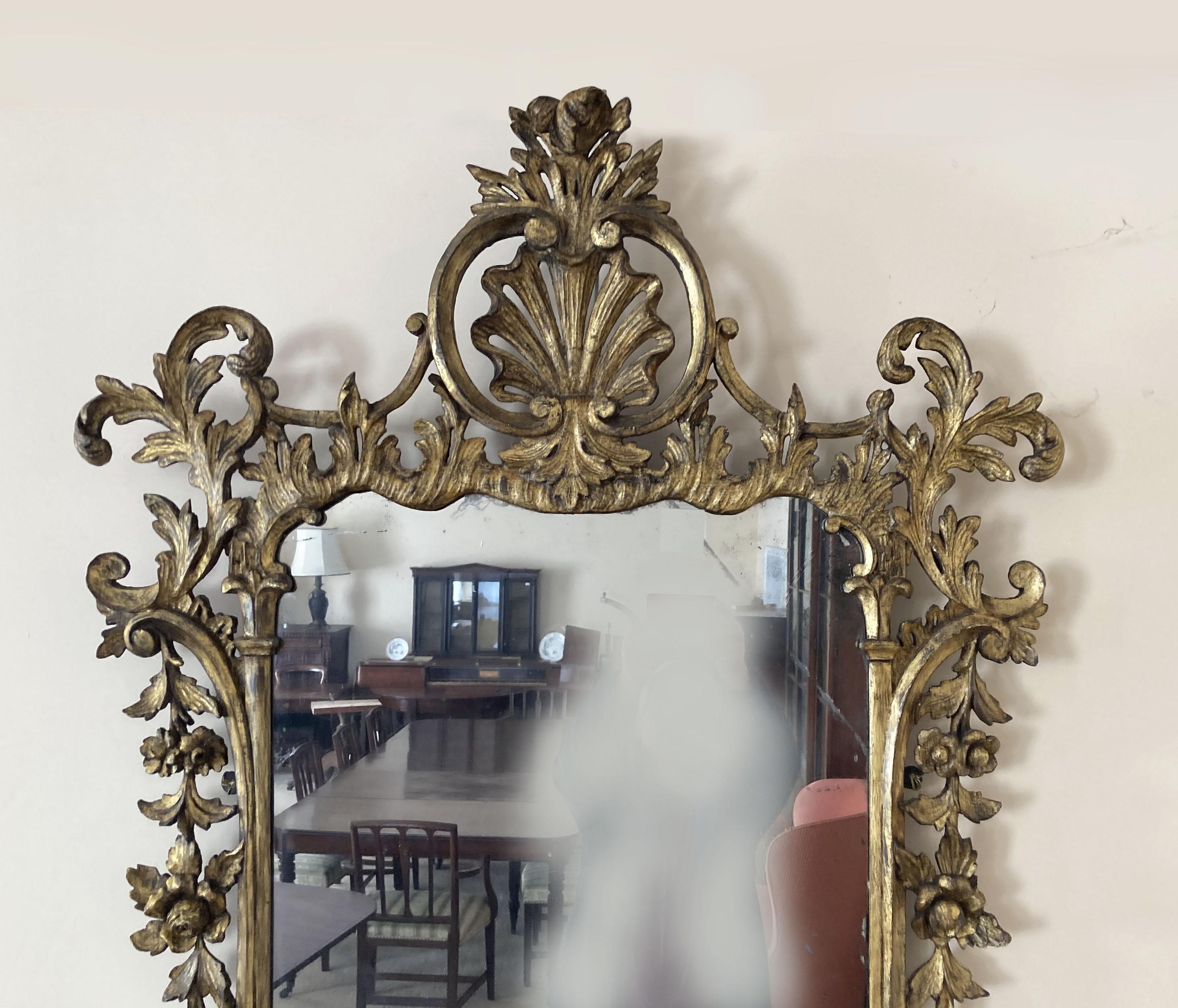 English Chippendale Style Giltwood Mirror