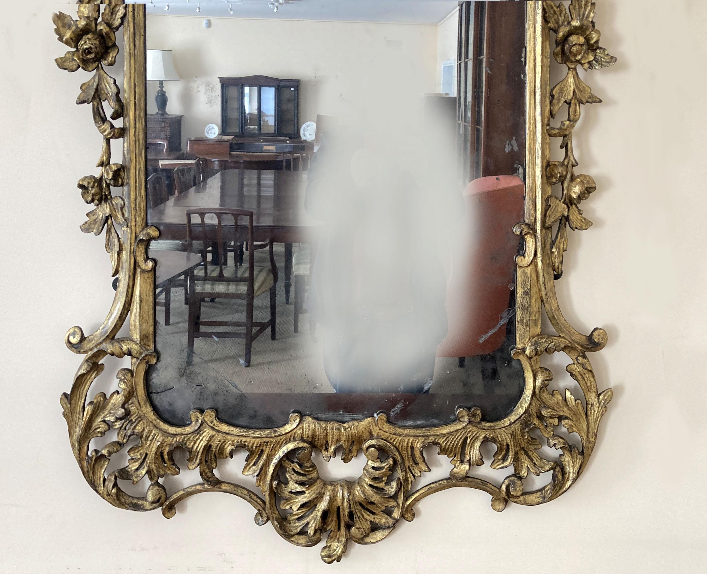 Chippendale Style Giltwood Mirror In Good Condition In Bradford-on-Avon, Wiltshire