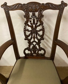 Chippendale Style Hand Carved Armchair, circa 1900