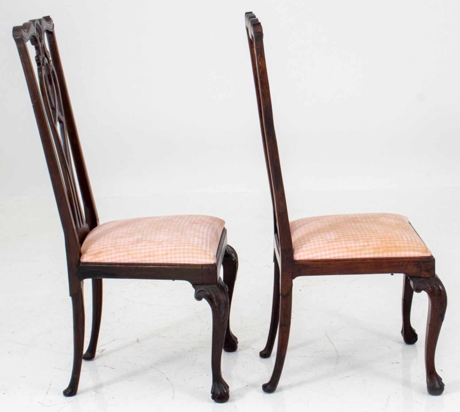 19th Century Chippendale Style High Back Mahogany Side Chairs, 2