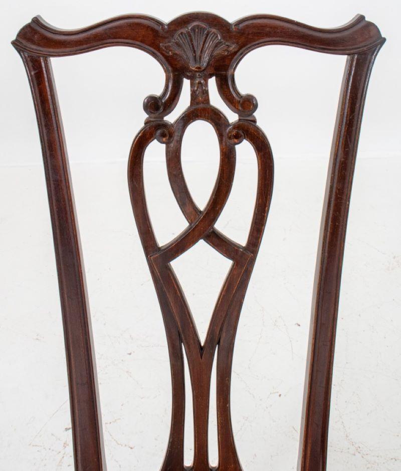 Chippendale Style High Back Mahogany Side Chairs, 2 2