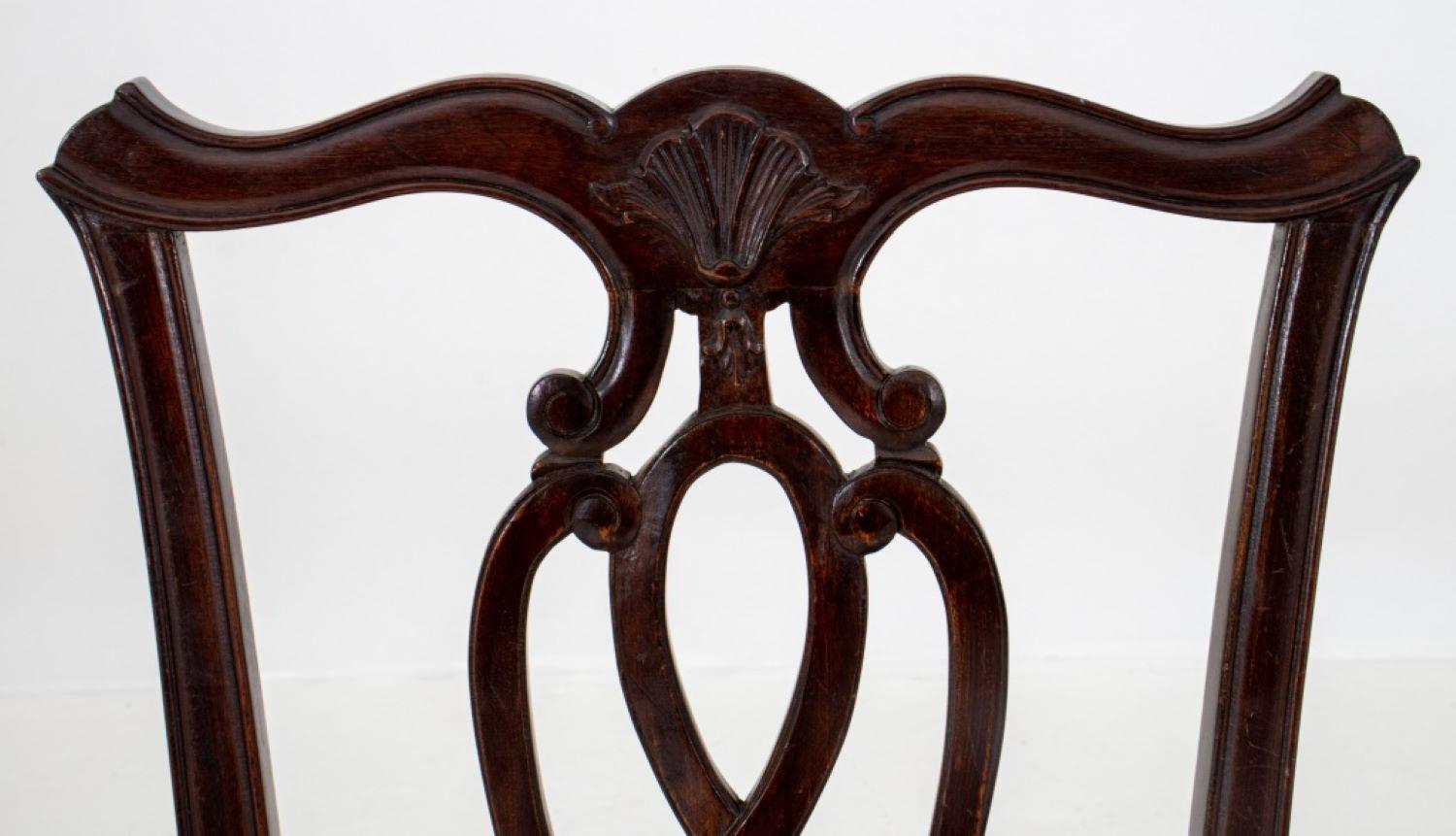 Chippendale Style High Back Mahogany Side Chairs, 2 3