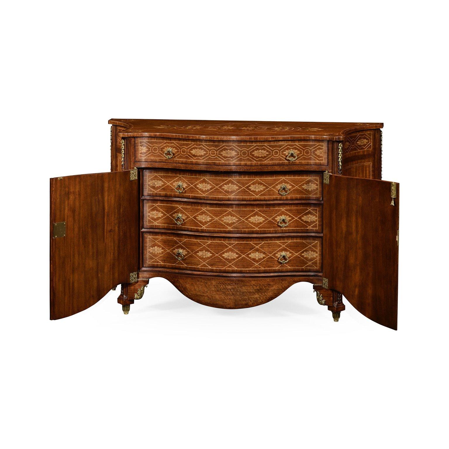 Vietnamese Chippendale Style Inlaid Chest of Drawers For Sale