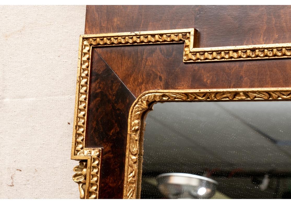 Chippendale Style Italian Mirror Burl Walnut & Gilt Wood Attributed To Labarge For Sale 5