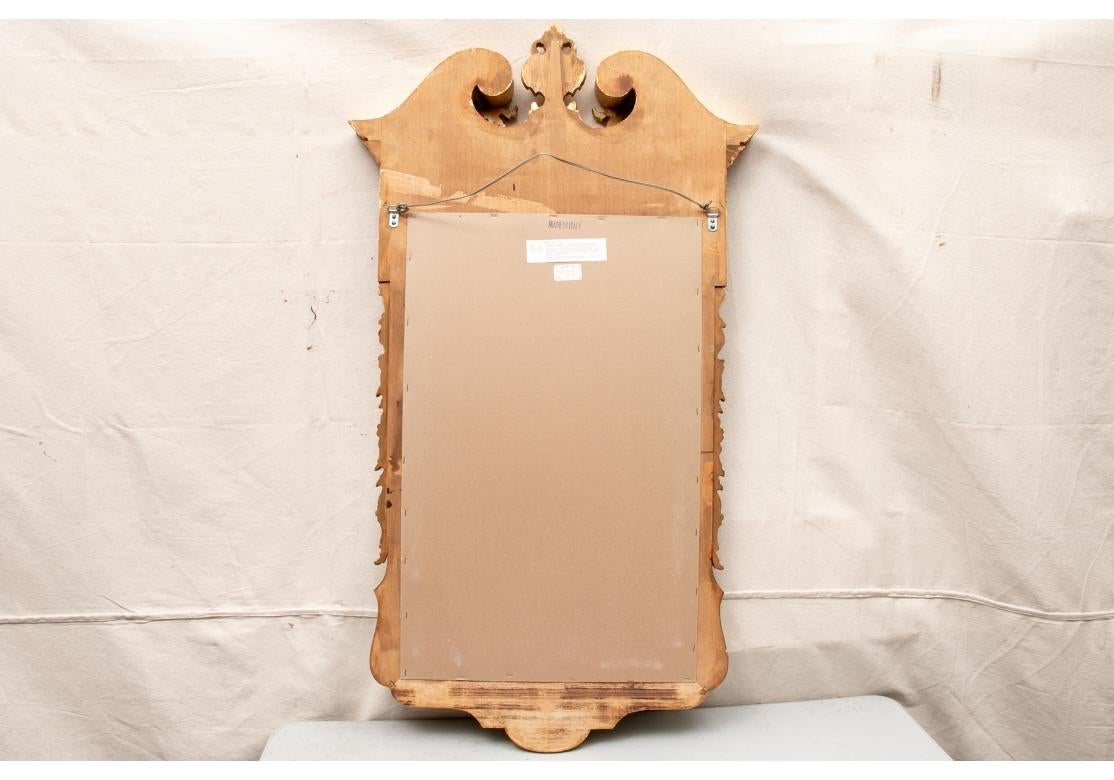 Chippendale Style Italian Mirror Burl Walnut & Gilt Wood Attributed To Labarge For Sale 3