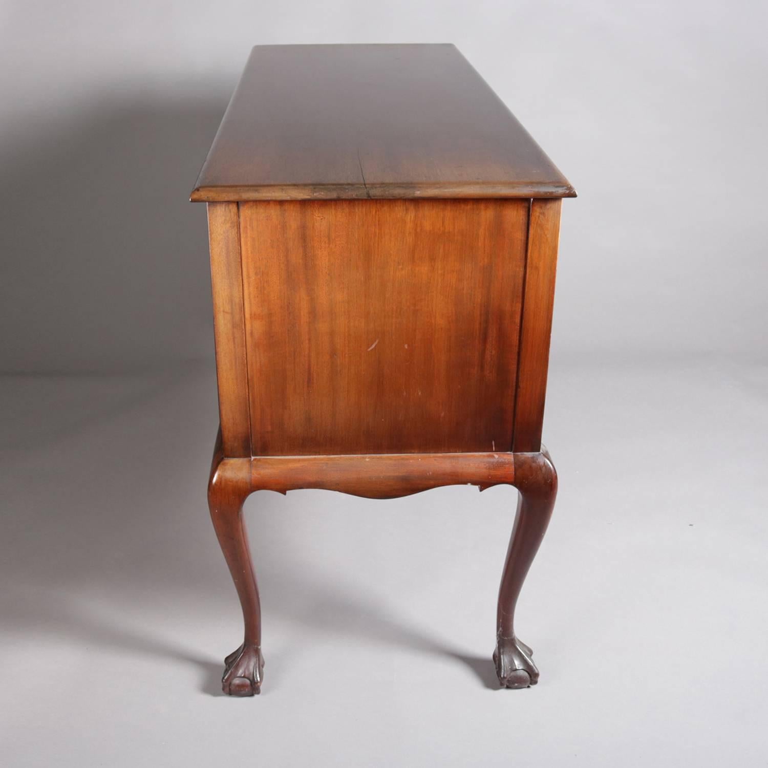 Carved Chippendale Style Mahogany Four-Drawer Server by Kaplan Furniture
