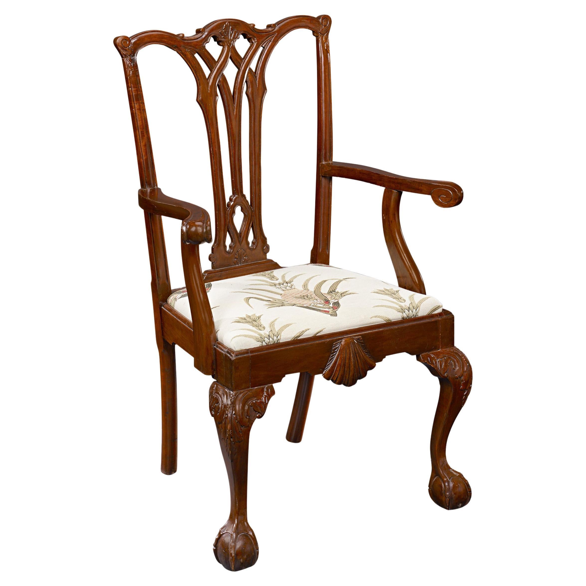 Chippendale Style Mahogany Armchair