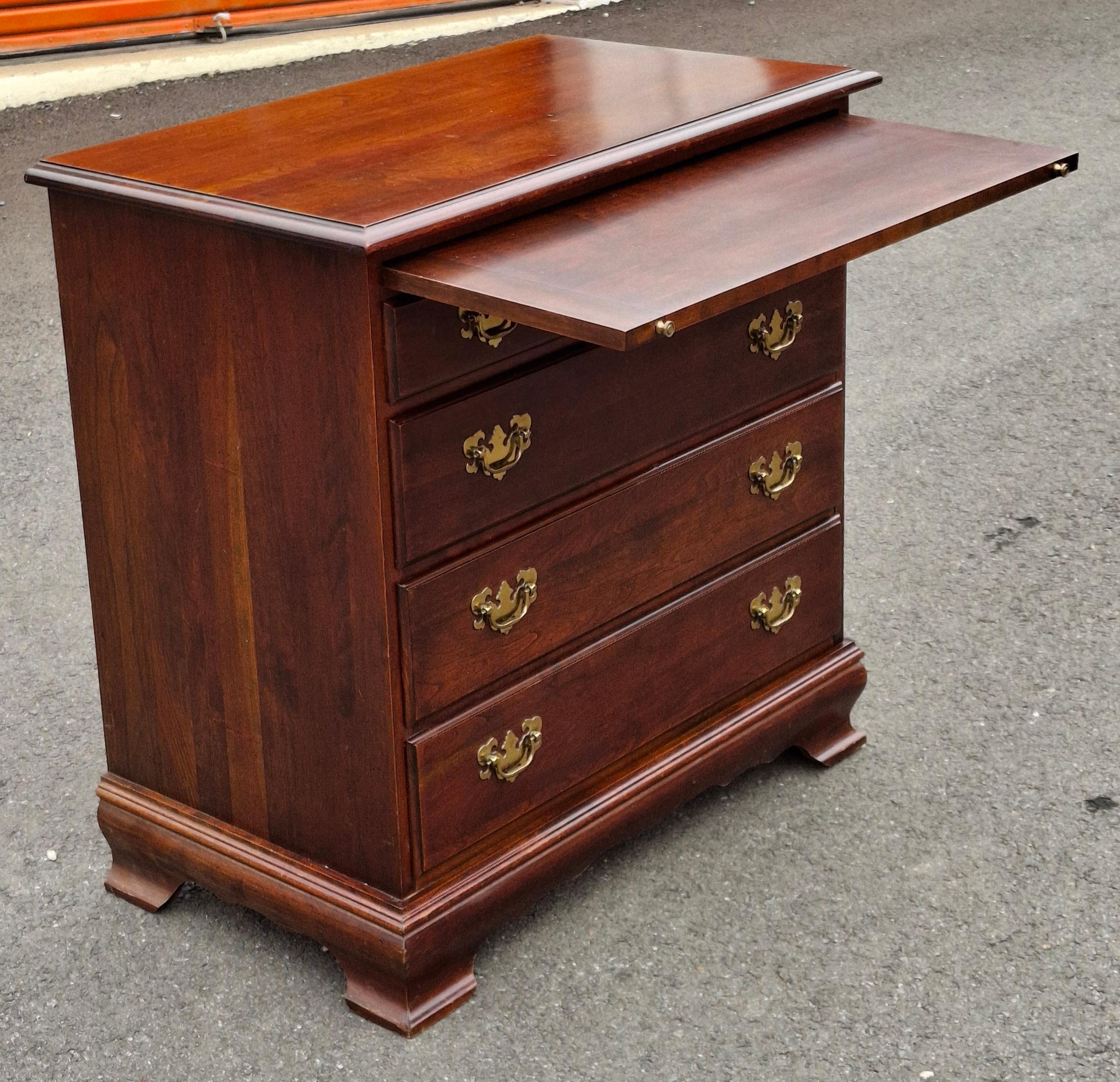 Chippendale Style Mahogany Bachelor Chest with Pull Out Tray Secretary For Sale 4