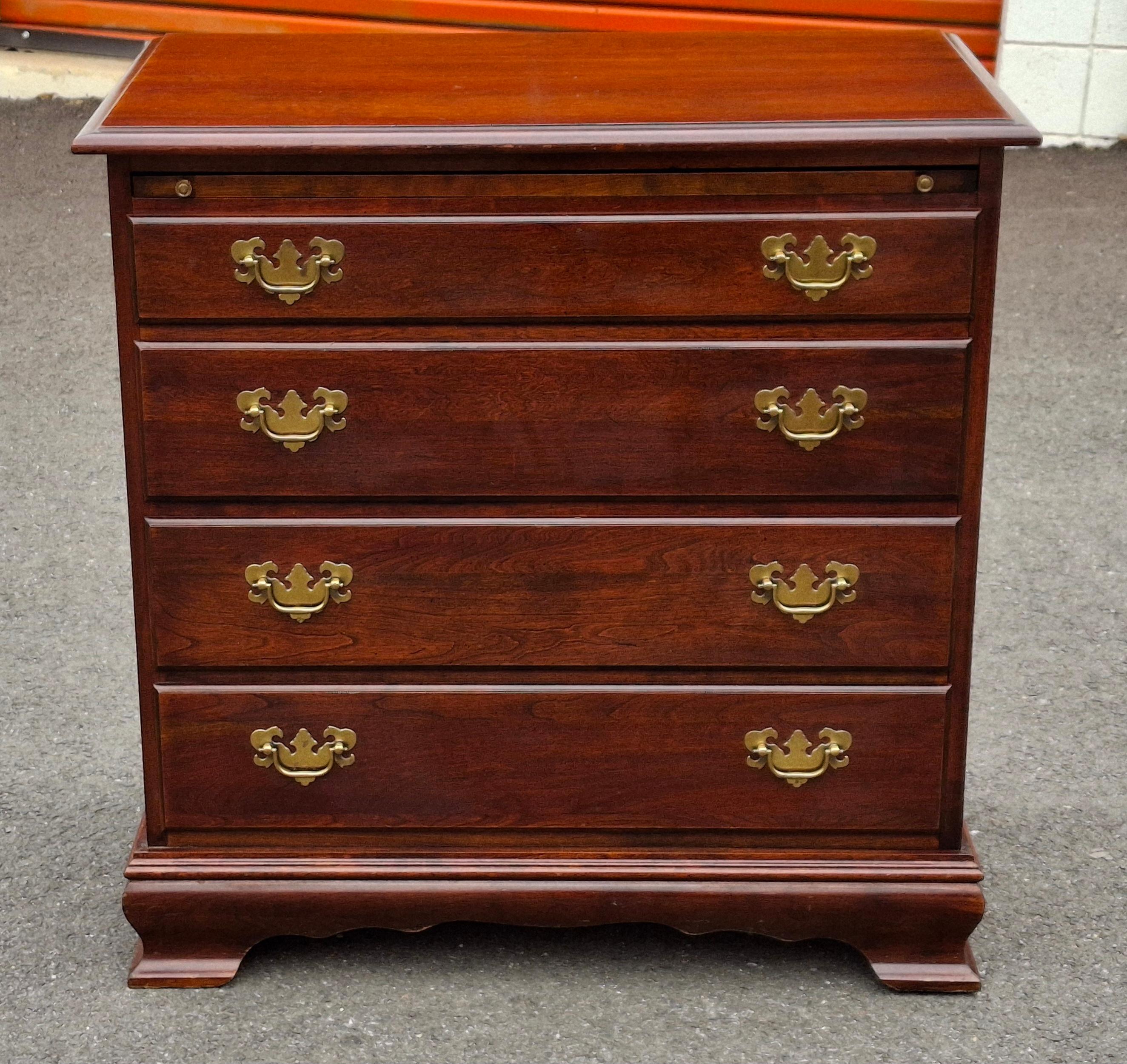 Stained Chippendale Style Mahogany Bachelor Chest with Pull Out Tray Secretary For Sale