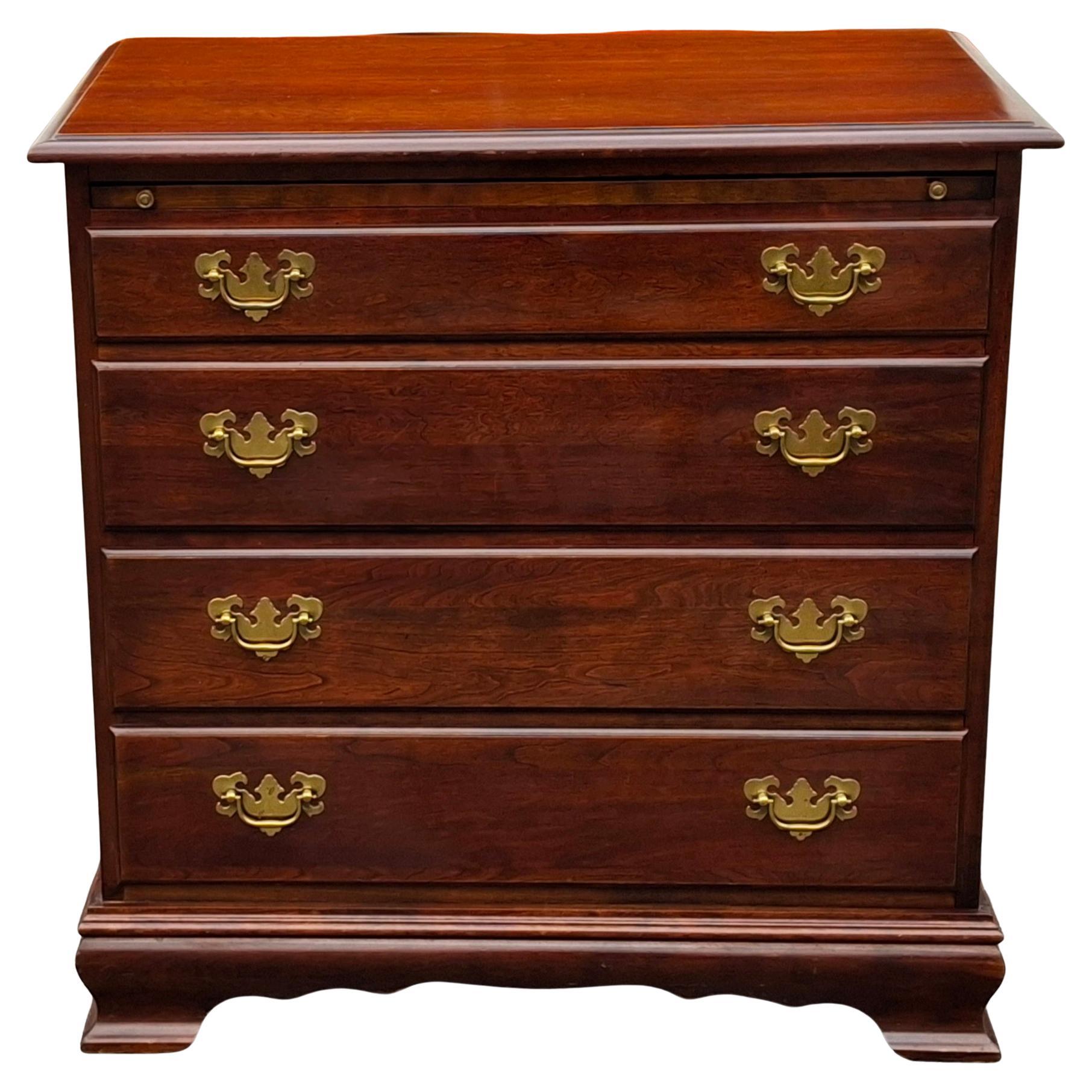 Chippendale Style Mahogany Bachelor Chest with Pull Out Tray Secretary For Sale