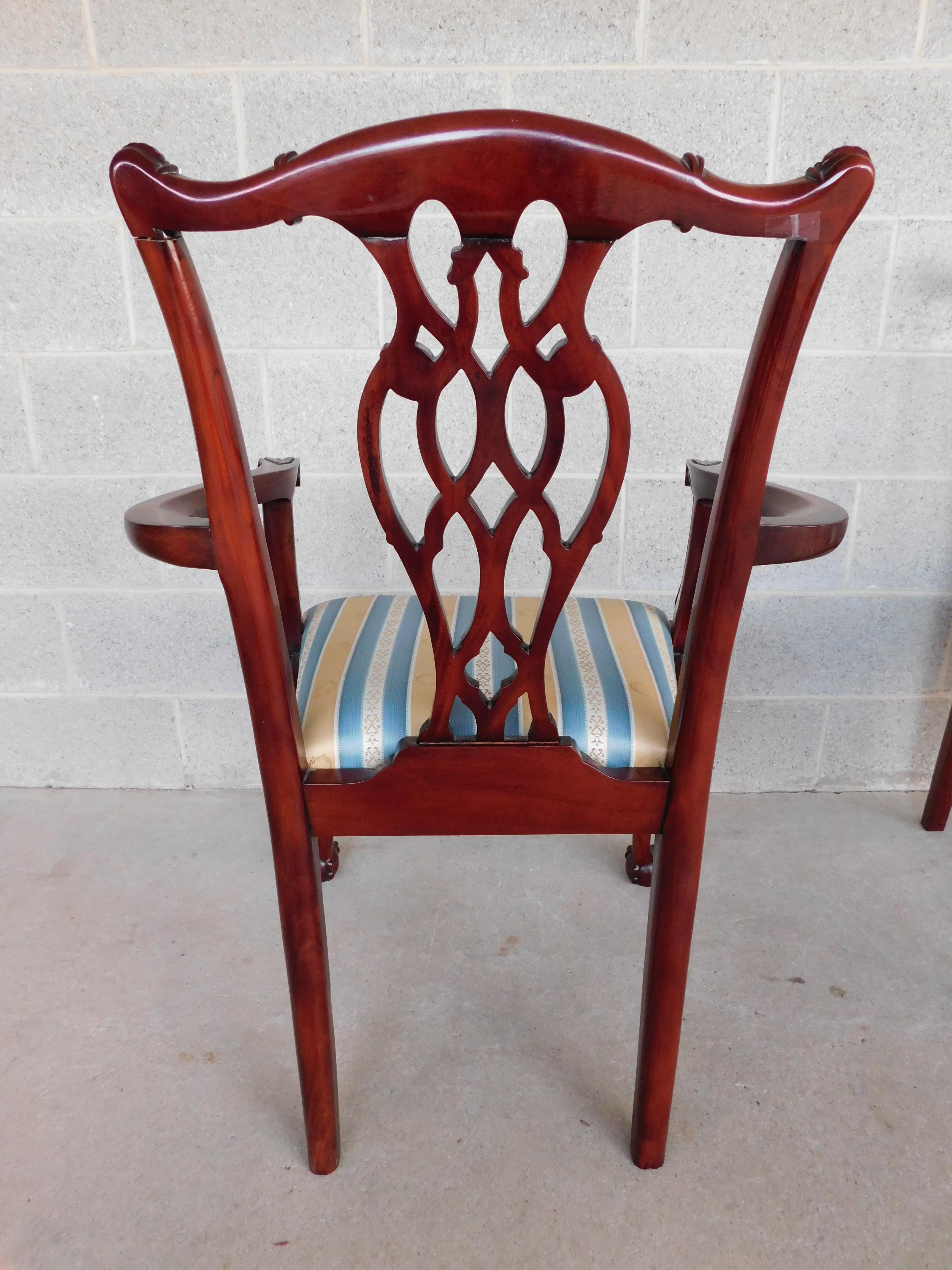Chippendale Style Mahogany Ball & Claw Foot Set of 8 Dining Chairs 9