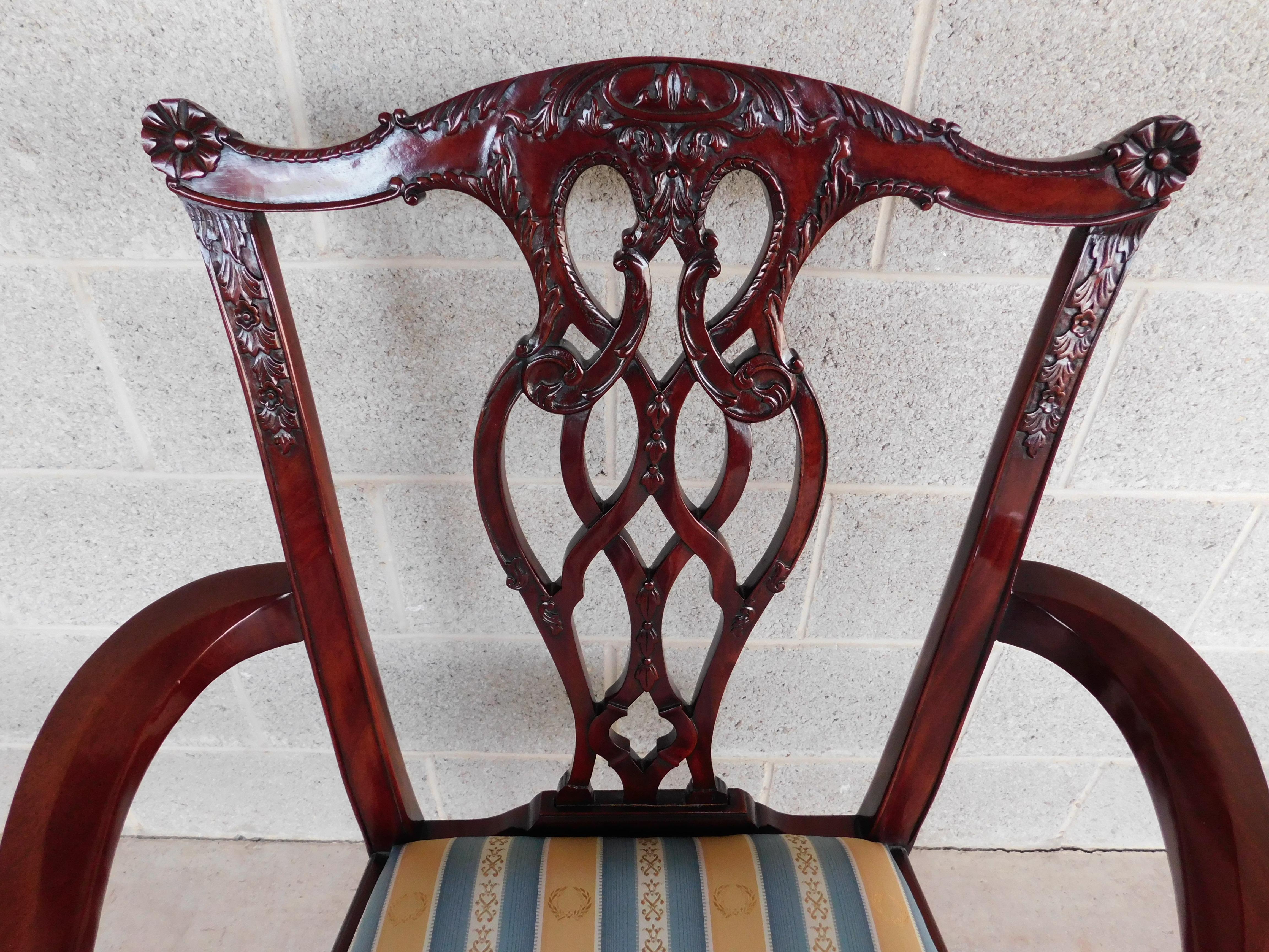 Chippendale Style Mahogany Ball & Claw Foot Set of 8 Dining Chairs 4