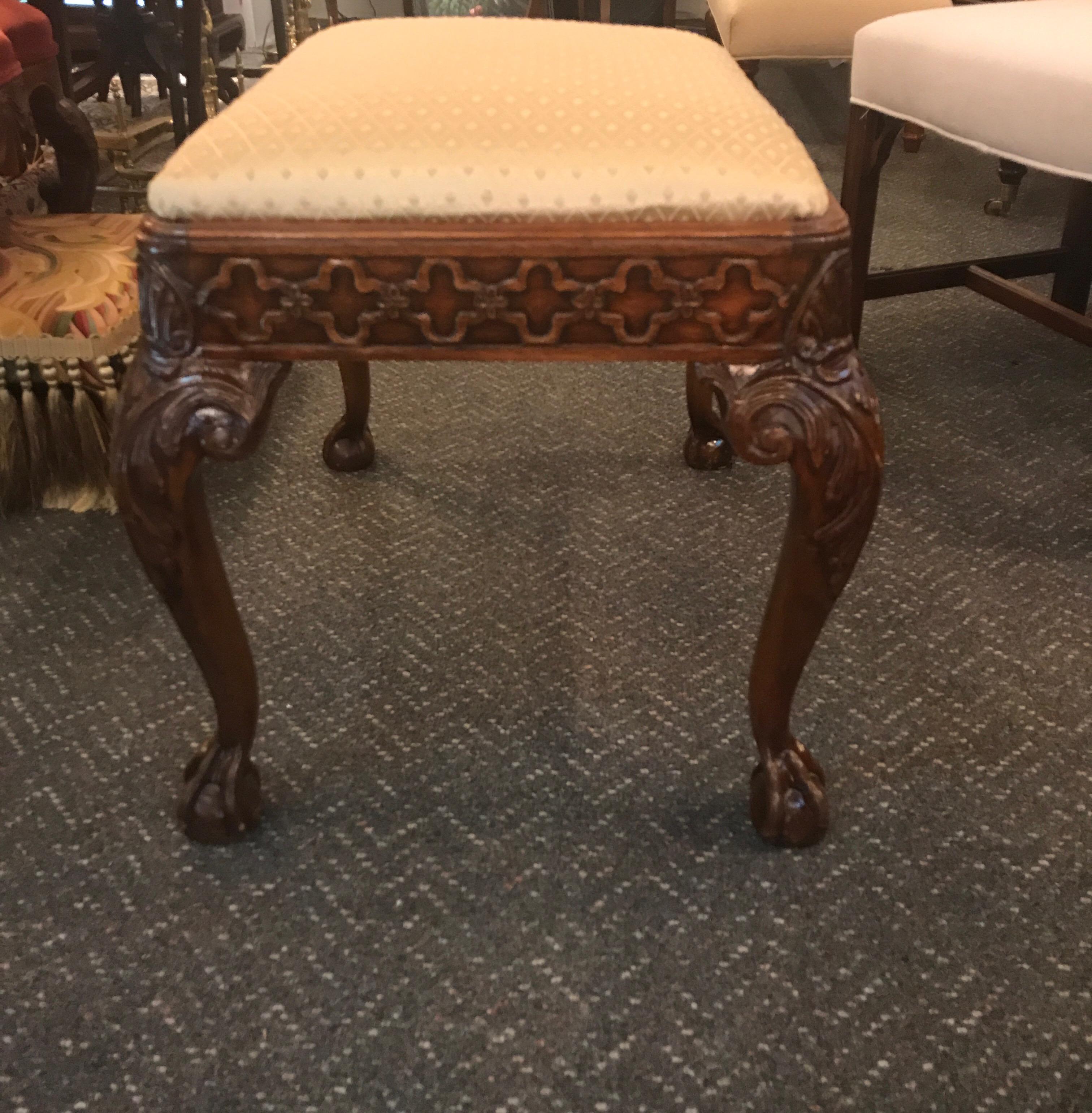Unknown Chippendale Style Mahogany Bench