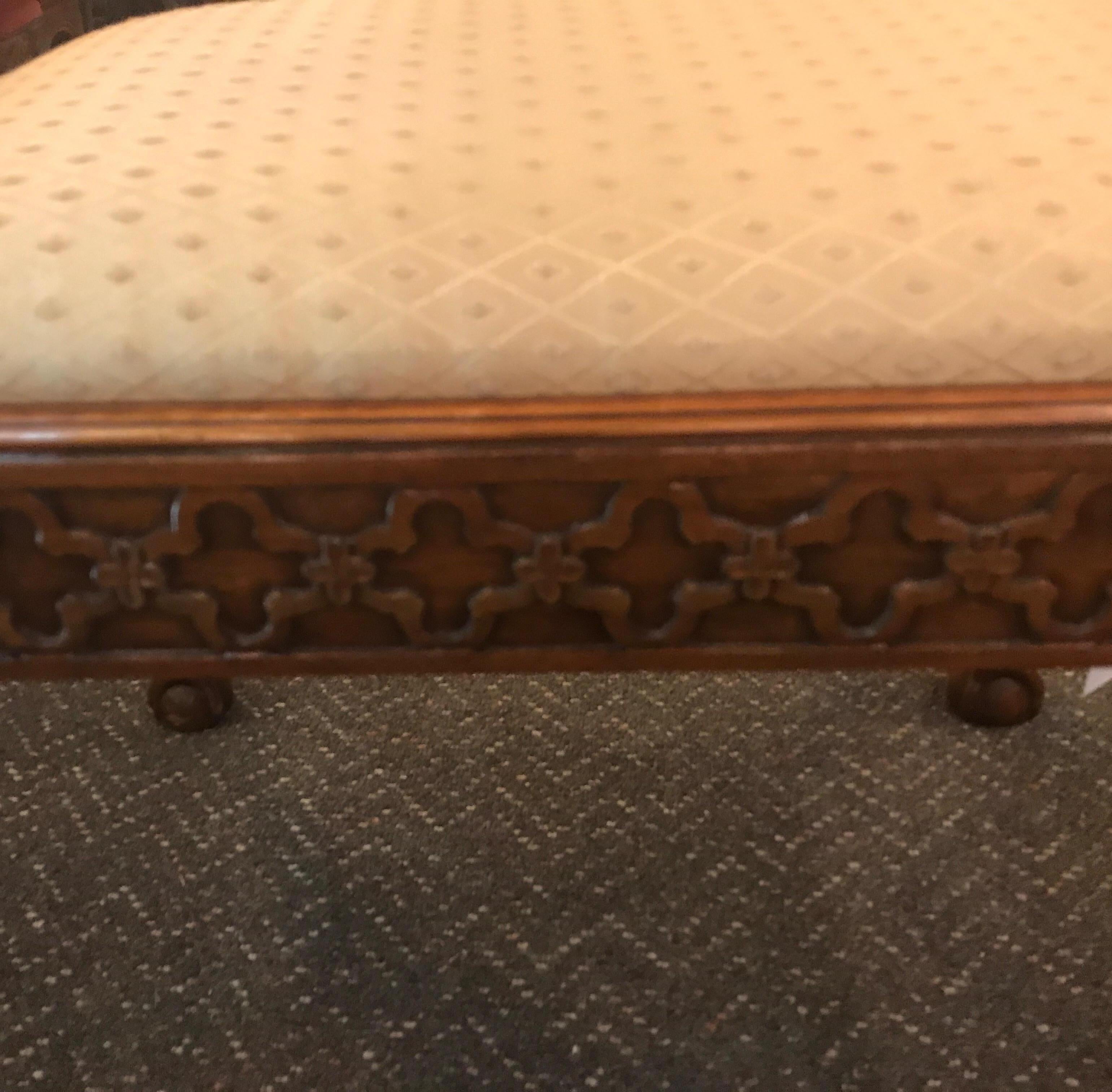 Chippendale Style Mahogany Bench 3