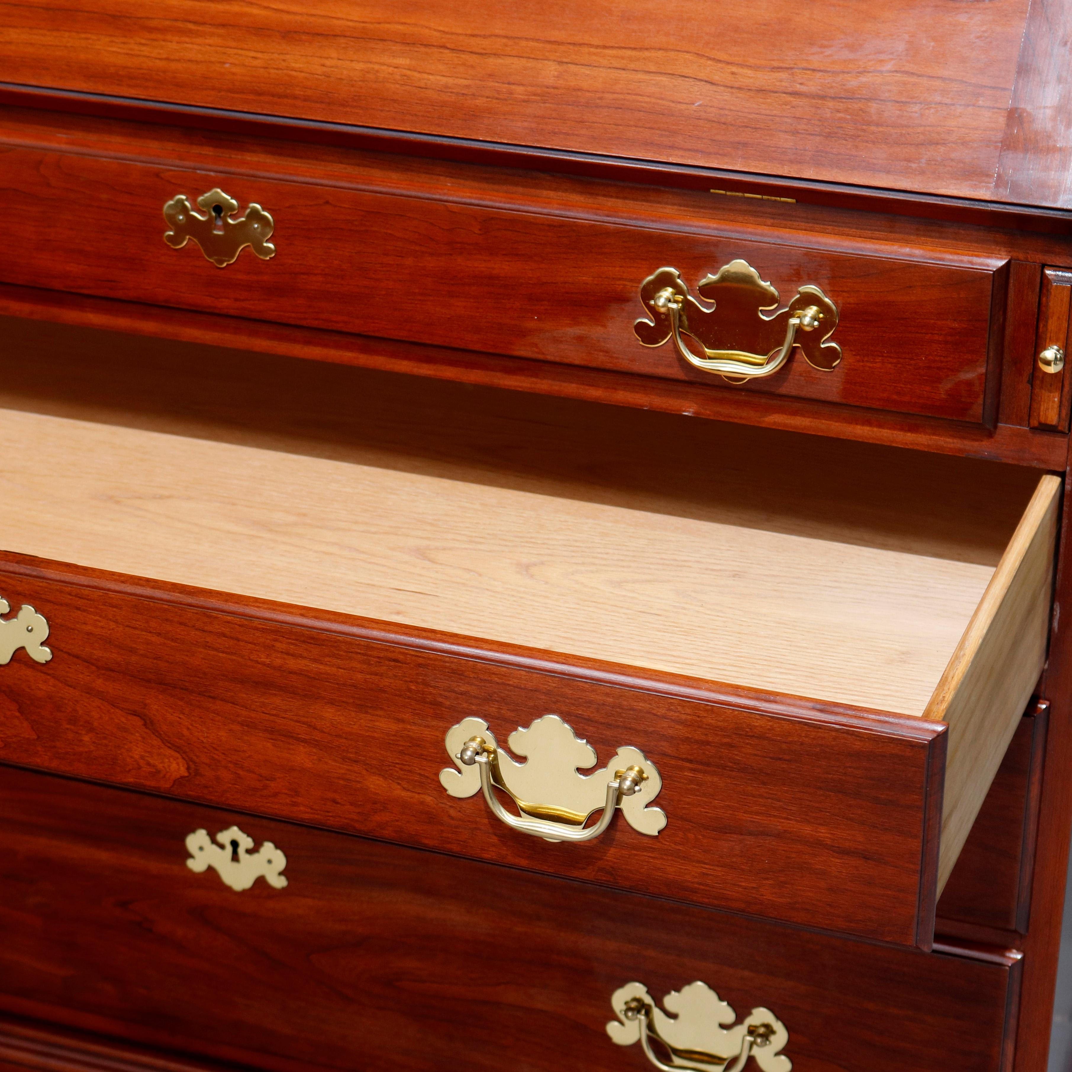 Chippendale Style Mahogany Bookcase Secretary by Henkel Harris, 20th Century 7