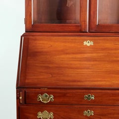 Chippendale Style Mahogany Bookcase Secretary by Henkel Harris, 20th Century
