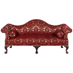 Victorian George III Chippendale Style Mahogany Camel Back Settee