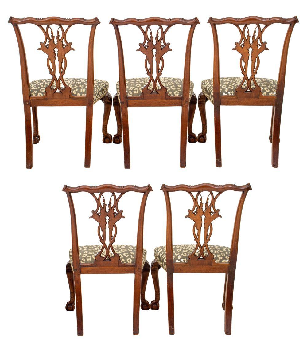 Sillas de Comedor de Caoba Estilo Chippendale, 5 Británico en venta