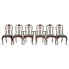 Chippendale Style Mahogany Dining Chairs, 6