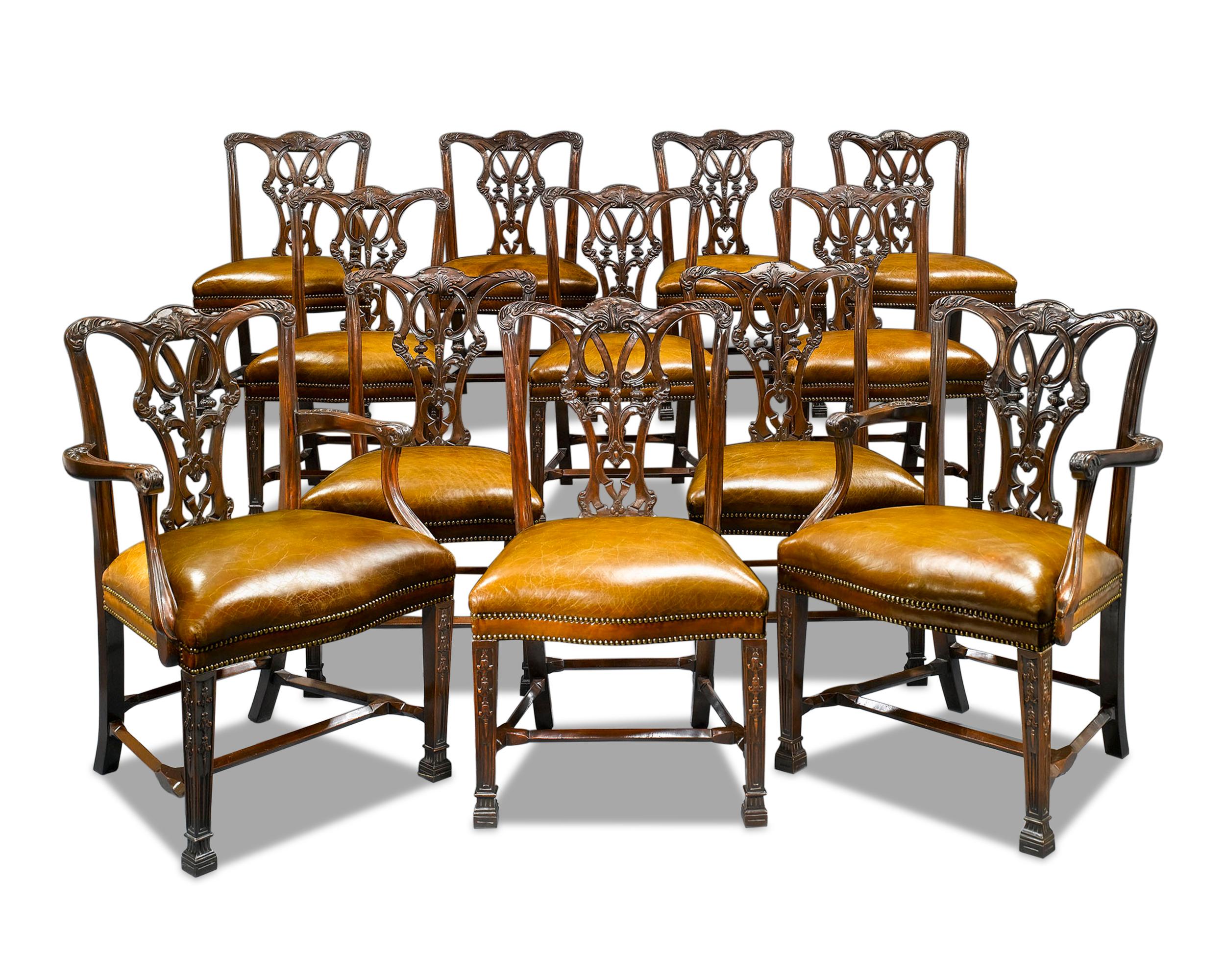 mahogany chippendale dining chairs