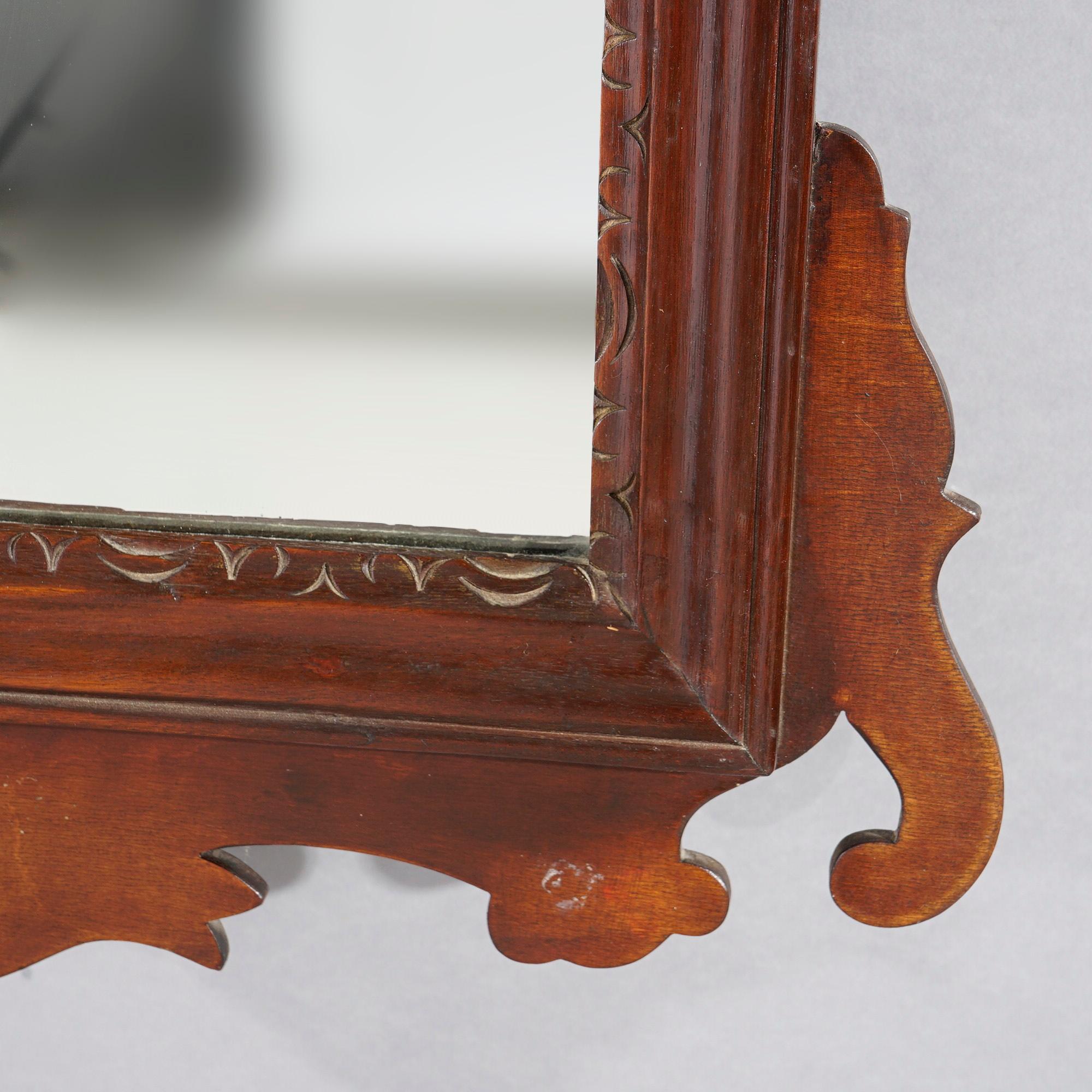 Chippendale Style Mahogany & Ebonized Cut-Out Wall Mirror by Simonds, c1940 For Sale 8