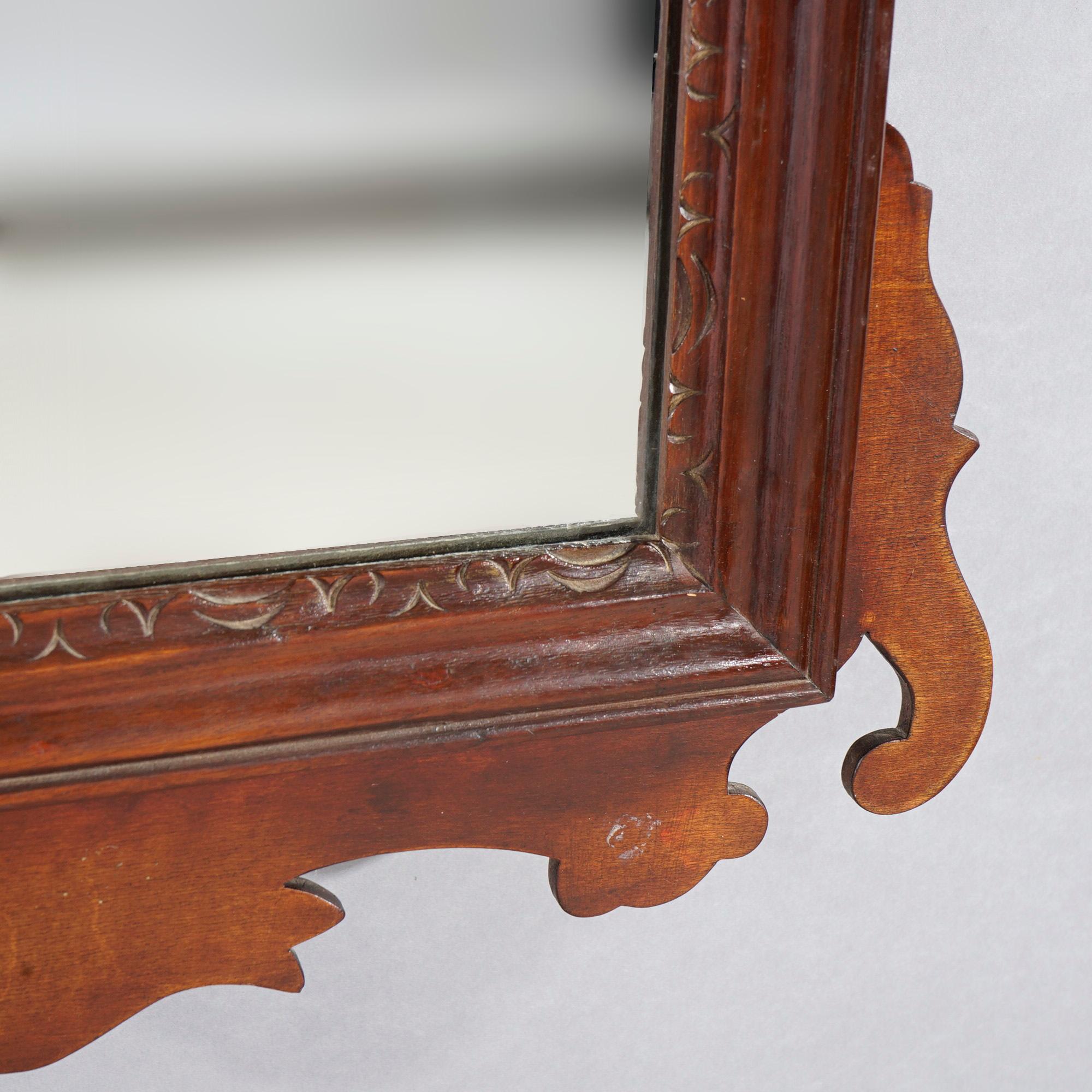 Chippendale Style Mahogany & Ebonized Cut-Out Wall Mirror by Simonds, c1940 9