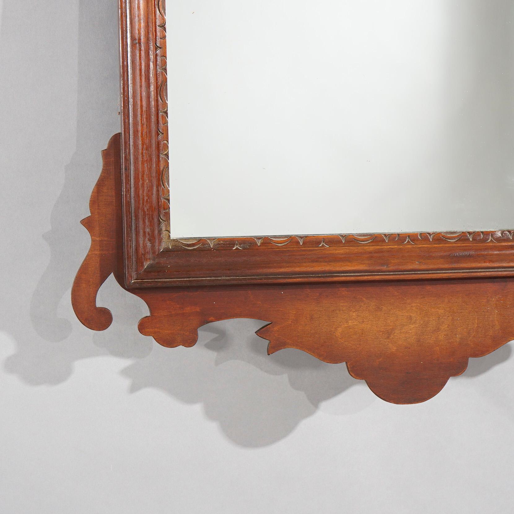 Chippendale Style Mahogany & Ebonized Cut-Out Wall Mirror by Simonds, c1940 3