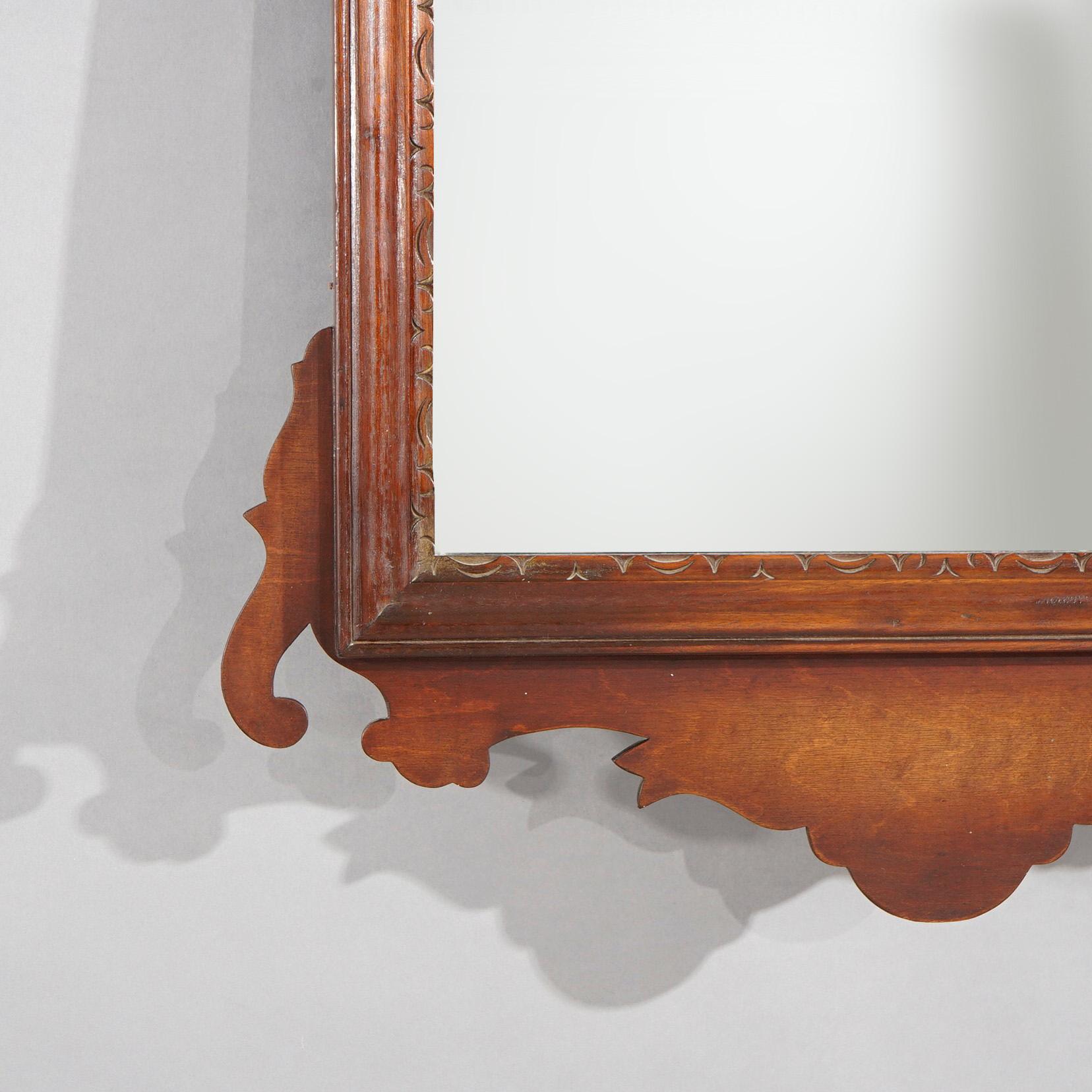Chippendale Style Mahogany & Ebonized Cut-Out Wall Mirror by Simonds, c1940 4