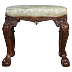 Taburete con marco de caoba estilo Chippendale